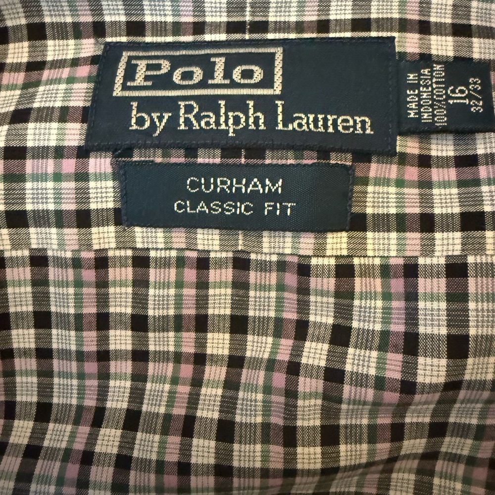 Polo by Ralph Lauren Black White Pink Plaid Curham Classic Fit Shirt